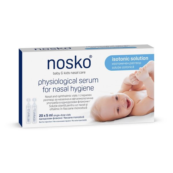 Nosko Изотоничен разтвор дози, 5 мл Х 20 бр. Nosko Изотоничен разтвор дози, 5 мл Х 20 бр.