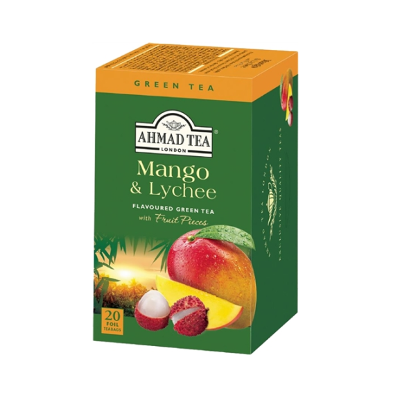 ЗЕЛЕН Чай AHMAD GREEN TEA WITH MANGO & LYCHEE "Зелен чай с манго и личи" 20бр. ЗЕЛЕН Чай AHMAD GREEN TEA WITH MANGO & LYCHEE "Зелен чай с манго и личи" 20бр.