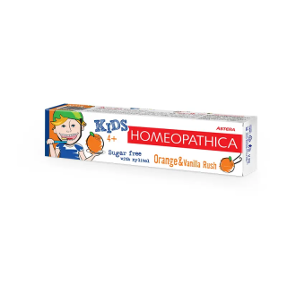 ASTERA HOMEOPATHICA ORANGE AND VANILLIA Детска хомеопатична паста за зъби с портокал и ванилия 4+ 50мл.