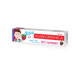 ASTERA HOMEOPATHICA KIDS RASPBERRY Детска хомеопатична паста за зъби с малина 6+ 50мл.