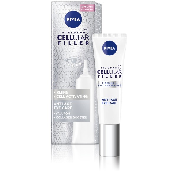 NIVEA CELLULAR HYALURON FILLER Стягащ околоочен крем против бръчки 15мл. NIVEA CELLULAR HYALURON FILLER Стягащ околоочен крем против бръчки 15мл.