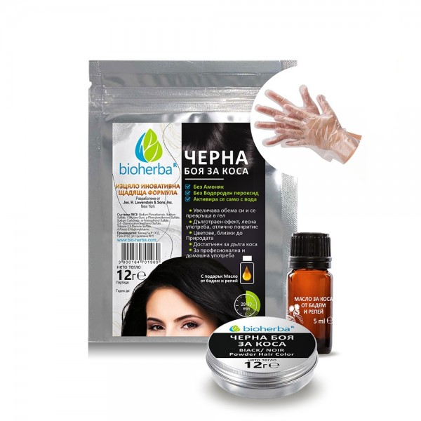 BIOHERBA Черна боя за коса без амоняк 12гр.