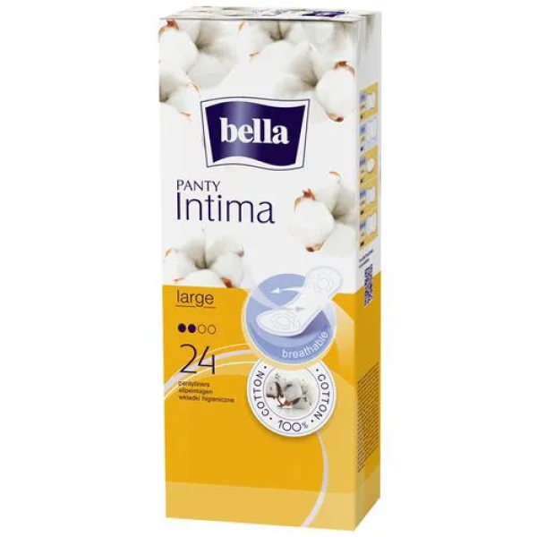 Ежедневни дамски превръзки BELLA PANTY INTIMA LARGE 100% ПАМУК 24бр.