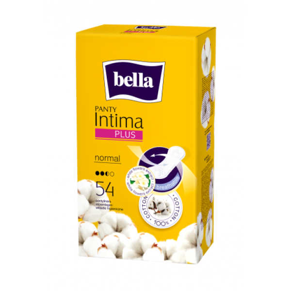 Ежедневни дамски превръзки BELLA PANTY INTIMA PLUS NORMAL 100% ПАМУК 54бр.