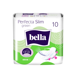 Дамски превръзки BELLA PERFECTA SLIM GREEN КОПРИНА с крилца 10бр.