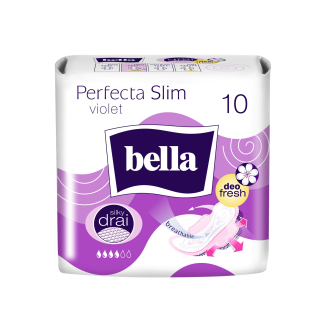 Дамски превръзки BELLA PERFECTA SLIM VIOLET КОПРИНА с крилца 10бр.
