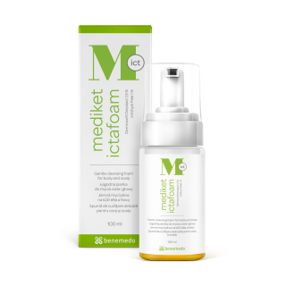 BENEMEDO Mediket Ictafoam Измиваща пяна за лице, тяло и скалп при себорея, 100 мл.