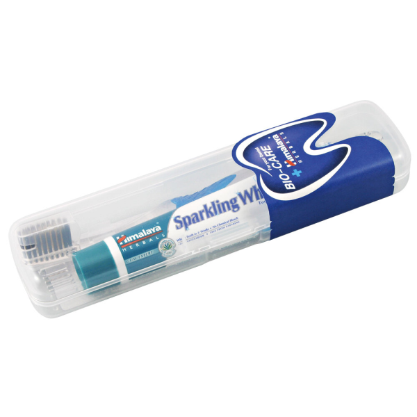 Комплект четка за зъби BIO CARE SILVER и паста за зъби HIMALAYA HERBALS SPARKLY WHITE