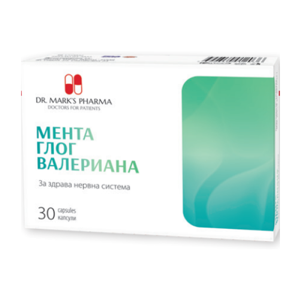 DR. MARK`S PHARMA Мента, глог и валериана, 30 капсули