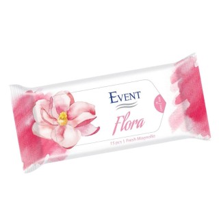 EVENT WET WIPES FLORA FRESH MAGNOLIA Мокри кърпички с аромат на магнолия 15бр.