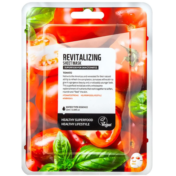 FARM SKIN REVITALIZING SHEET MASK TOMATO Памучна лист-маска с домат 1бр.