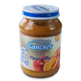 GANCHEV Бебешко плодово пюре Праскови 4+, 190г.