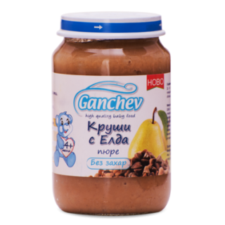 GANCHEV Бебешко плодово пюре Круши с Елда 4+, 190г.
