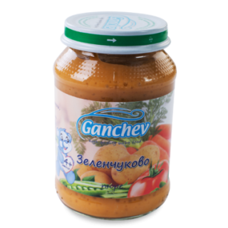 GANCHEV Бебешко зеленчуково пюре Зеленчуково 4+, 190г. GANCHEV Бебешко зеленчуково пюре Зеленчуково 4+, 190г.