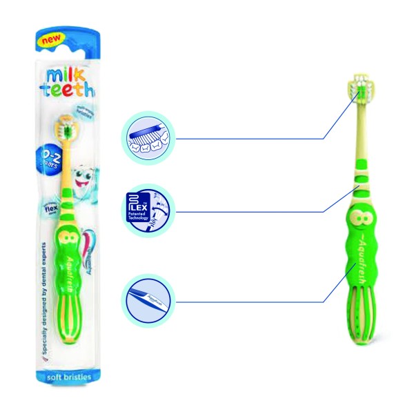 AQUAFRESH MILK TEETH SOFT Детска четка за млечни зъбки 0-2г. 1бр.