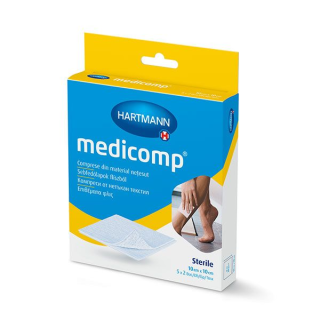 HARTMANN Medicomp Стерилни компреси от нетъкан текстил, 4 дипли, 10 х 10 см, 50х2 бр./ 5х2 бр.