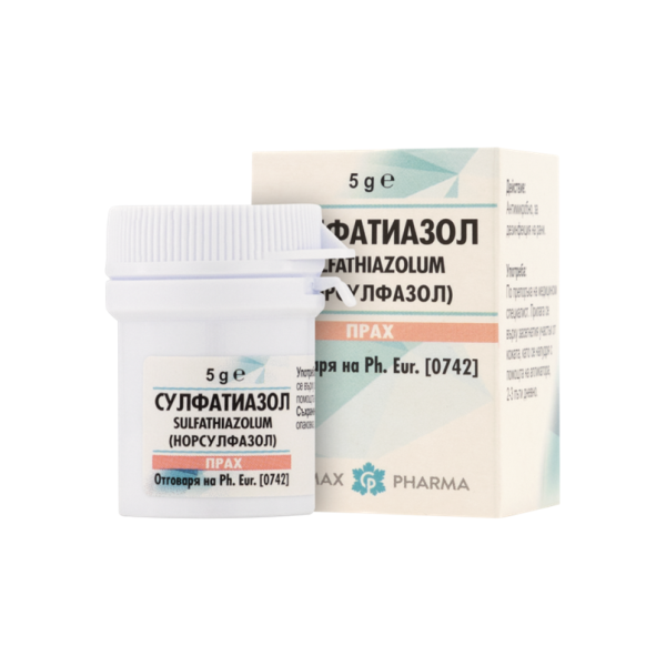 ХИМАКС ФАРМА ООД Сулфатиазол, 5 гр прах ХИМАКС ФАРМА ООД Сулфатиазол, 5 гр прах