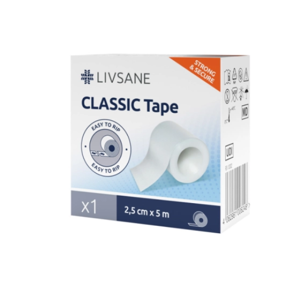 LIVSANE Classic Прикрепяща ролка, 2,5см Х 5м