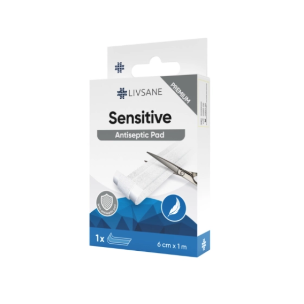 LIVSANE Premium Sensitive Лента пластир, 6 см Х 1 м
