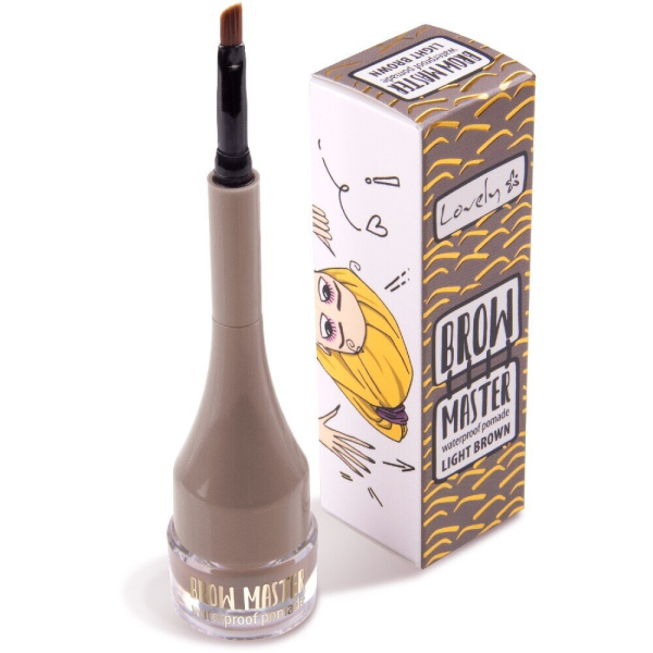 LOVELY Light Brown Водоустойчива помада за вежди с четка, 641612