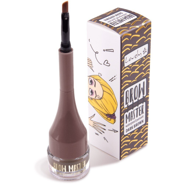 LOVELY Dark Brown Водоустойчива помада за вежди с четка, 641629