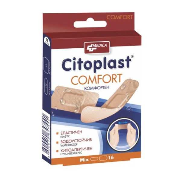 МЕДИКА Citoplast Comfort Пластири, 2 размера/ 4 размера, 16 бр.