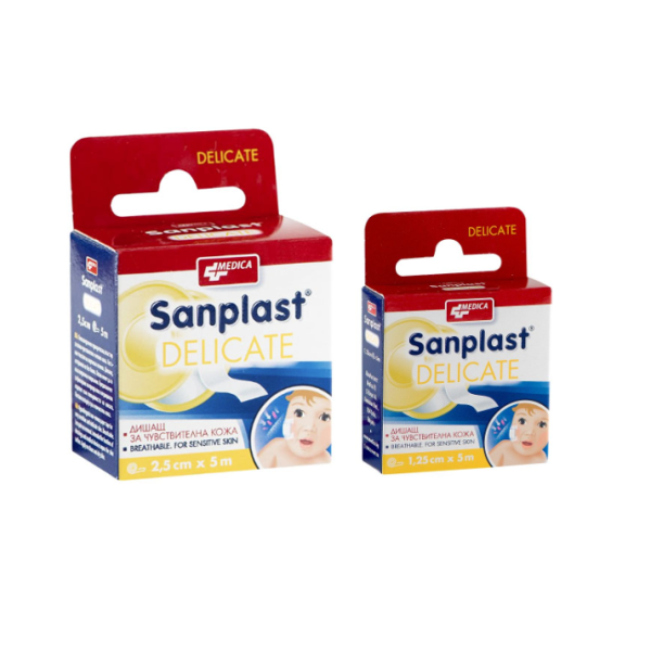 SANPLAST Delicate Лейкопласт, 1.25см х 5м/ 2.5см х 5м