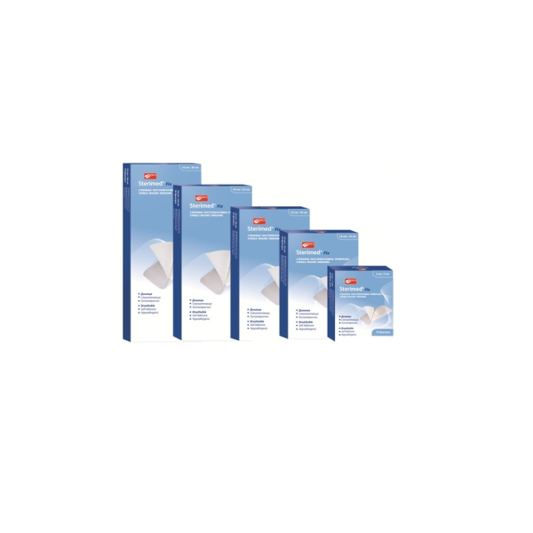 STERIMED Fix Стерилни постоперативни превръзки, 10 броя, 10см х 15см/ 10см х 20см/ 10см х 25см/ 10см х 30см/ 5см х 7см/ 8см х 10см