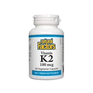 NATURAL FACTORS Витамин К2 100мгк, 60 капсули NATURAL FACTORS Витамин К2 100мгк, 60 капсули