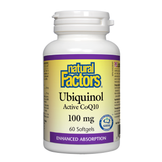 NATURAL FACTORS Убиквинол Активен Коензим Q 10 100 мг, 60 капсули