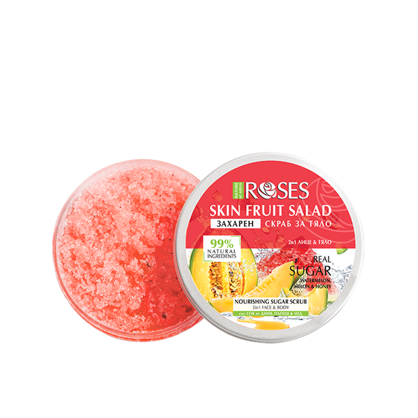 NATURE OF AGIVA FRUIT SALAD Захарен скраб Диня, Пъпеш и Мед за лице и тяло 200мл