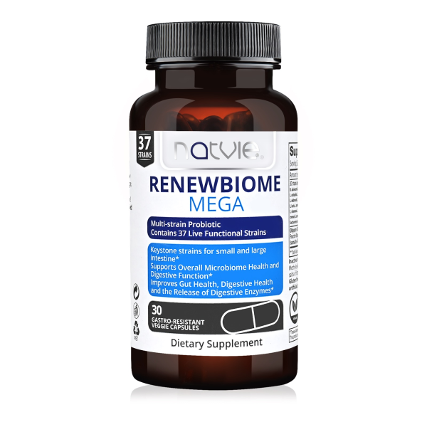 NATVIE RenewBiome Mega Мултищамен жив пробиотичен комплекс, 30 капсули