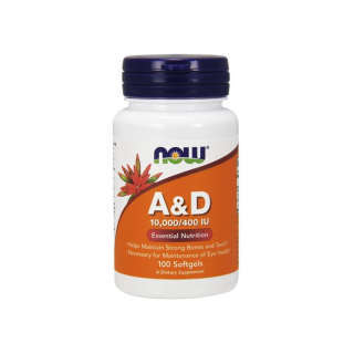 NOW FOODS Витамин А и D 10 000/400 IU, 100 капсули