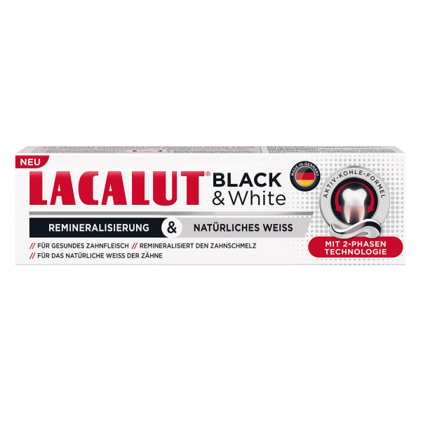 LACALUT Black and White Паста за зъби, 75 мл. LACALUT Black and White Паста за зъби, 75 мл.