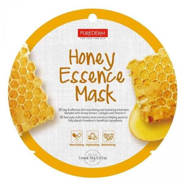 PUREDERM HONEY ESSENCE MASK Колагенова лист-маска за лице с медена есенция 1бр. PUREDERM HONEY ESSENCE MASK Колагенова лист-маска за лице с медена есенция 1бр.