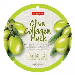 PUREDERM OLIVE COLLAGEN MASK Колагенова лист-маска за лице с маслина 1бр.