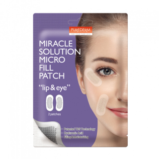 PUREDERM Микрофилър пачове против мимически бръчки около очите и устните с Хиалуронова киселина, 2бр