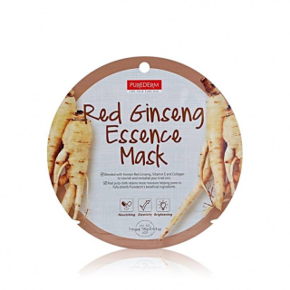 PUREDERM RED GINSENG ESSENCE MASK Колагенова лист-маска за лице с есенция от червен жен-шен 1бр.