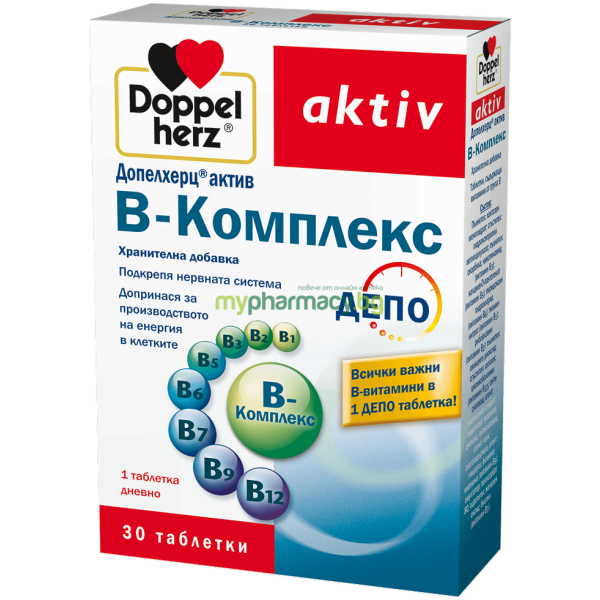 ДОПЕЛХЕРЦ АКТИВ В-КОМПЛЕКС+ФОЛИЕВА КИСЕЛИНА табл.х30