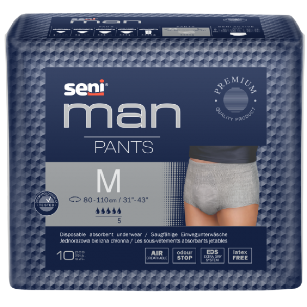 SENI MAN Абсорбиращо бельо за мъже M/L размер, 10 бр.