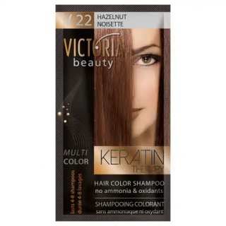 VICTORIA BEAUTY Шампоан оцветител - боя за коса без амоняк, ЛЕШНИК, 40мл, № 22 VICTORIA BEAUTY Шампоан оцветител - боя за коса без амоняк, ЛЕШНИК, 40мл, № 22