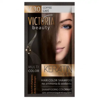 VICTORIA BEAUTY Шампоан оцветител - боя за коса без амоняк, КАФЕ, 40мл, № 30