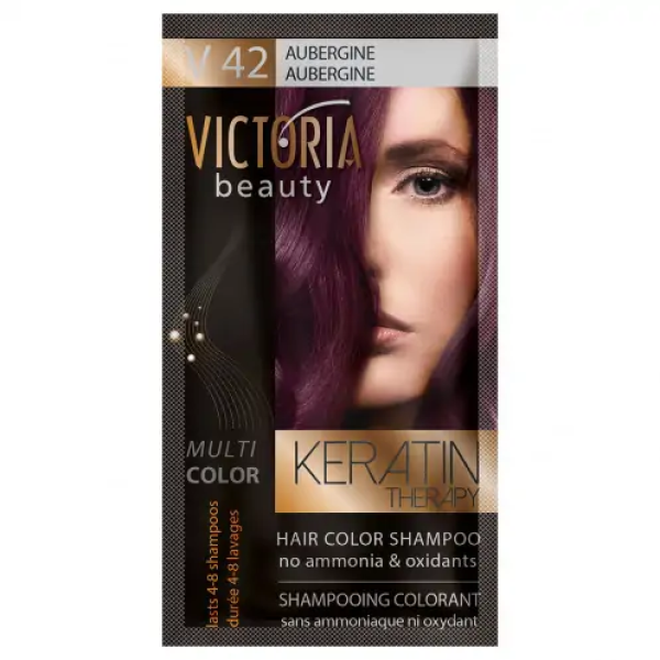 VICTORIA BEAUTY Шампоан оцветител - боя за коса без амоняк, ПАТЛАДЖАН, 40мл, № 42 VICTORIA BEAUTY Шампоан оцветител - боя за коса без амоняк, ПАТЛАДЖАН, 40мл, № 42