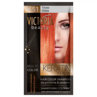 VICTORIA BEAUTY Шампоан оцветител - боя за коса без амоняк, ТИЦИАН, 40мл, № 51
