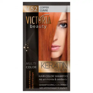 VICTORIA BEAUTY Шампоан оцветител - боя за коса без амоняк, МЕД, 40мл, № 52