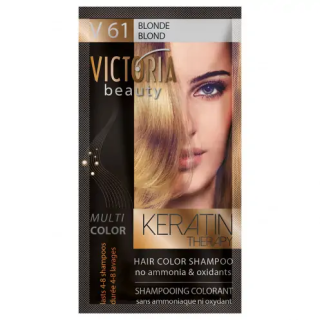 VICTORIA BEAUTY Шампоан оцветител - боя за коса без амоняк, РУС, 40мл, № 61
