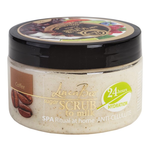 LINEA BIO SPA Скраб за тяло с кофеин, млечен протеин с антицелулитно действие 350гр.