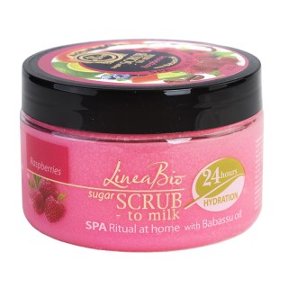 LINEA BIO SPA Скраб за тяло МАЛИНА с масло от бабасу 350гр.