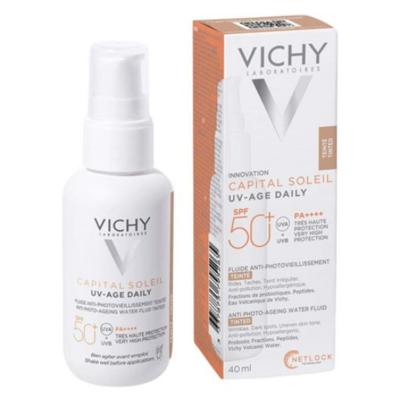 VICHY Soleil SPF 50+ UV AGE Флуид за лице против фотостареене - оцветен, 40 мл., 795265