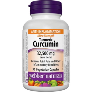 WEBBER NATURALS Куркумин Турмерик с Черен пипер 32 500 мг, 30 вег. капсули